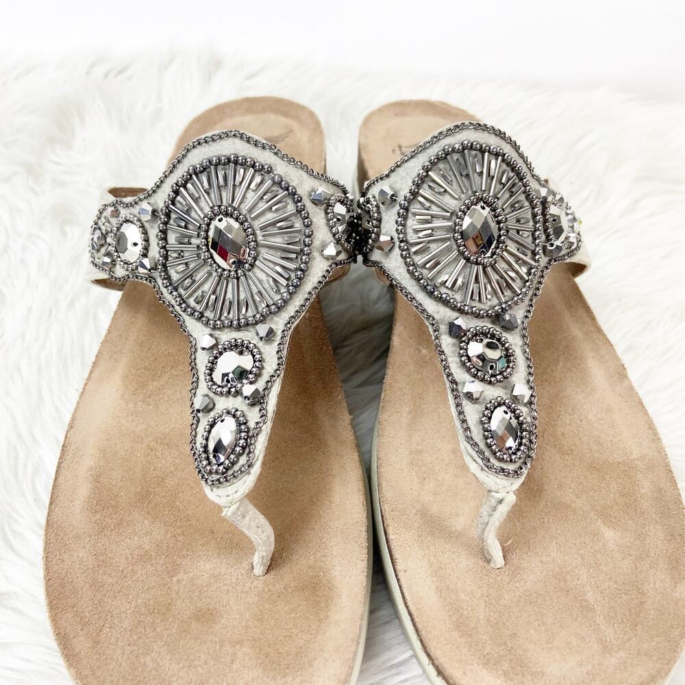 Dansko 42 12 US Womens Pewter Embellished Pamela Leather Thong Comfort Sandals - Picture 6 of 12